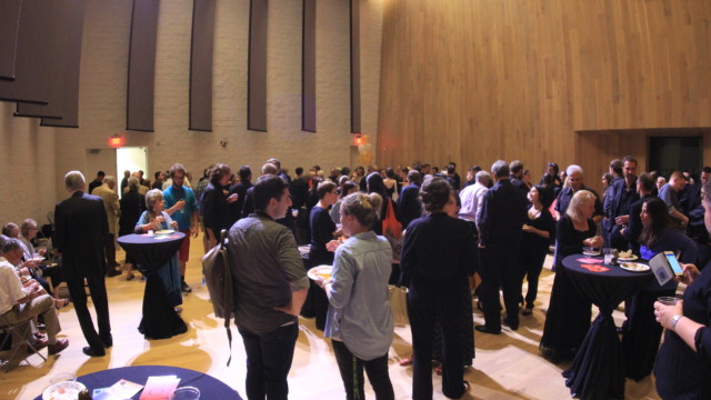 Tykeson Rehearsal hall set up for cocktail hour